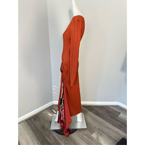 NWT Silvia Tcherassi Ananya Floral Draped Midi-Dress Size M $1190 - Picture 7 of 11